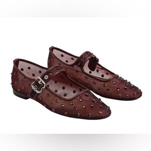 Sam Edelman Michaela Merlot Studded Mary Jane Flats
